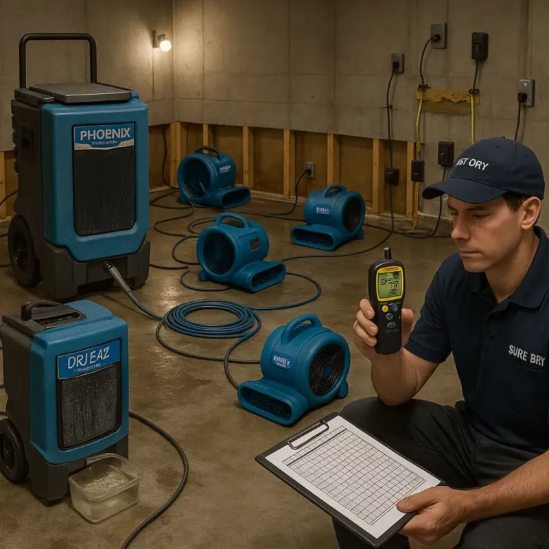 Structural Drying and Dehumidification process in Highlands, NJ